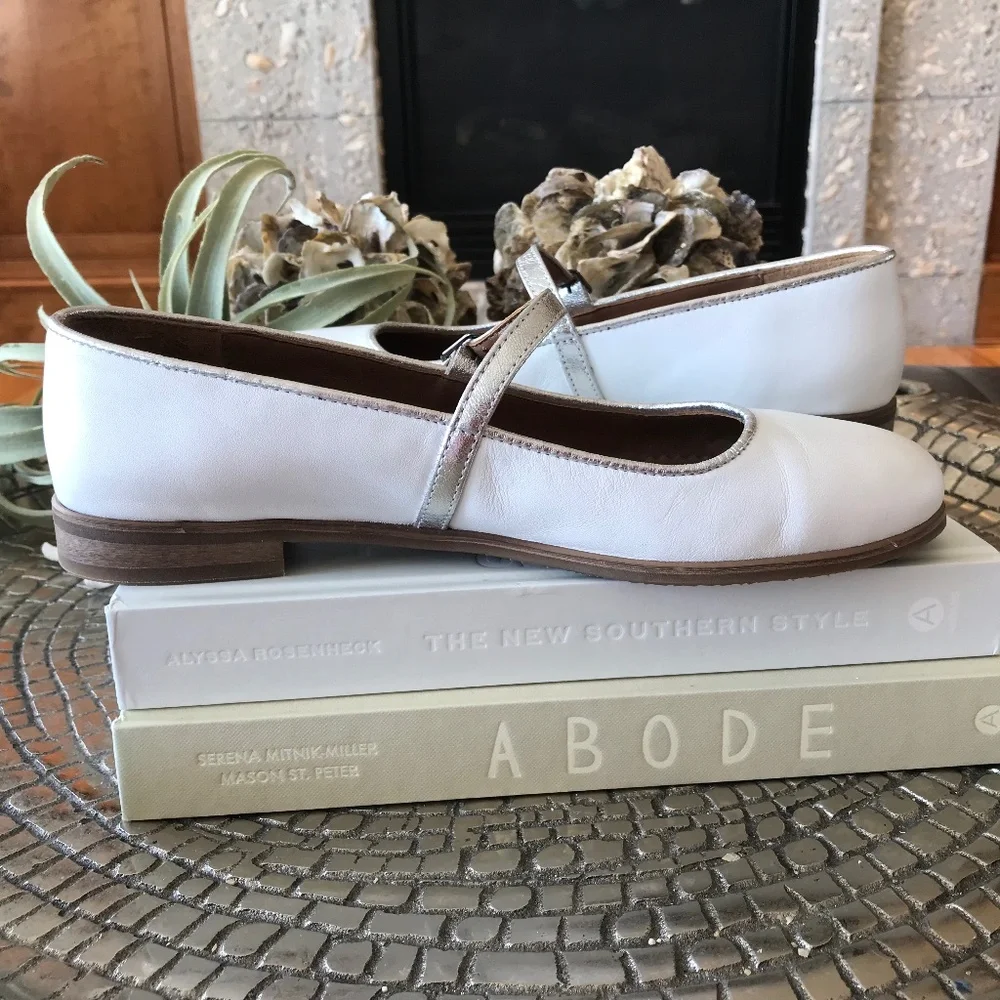 JULIA BO HANDCRAFTED WHITE MARY JANE - Picture 7 of 16